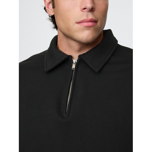 갭 Heavyweight Quarter-Zip Polo Sweatshirt