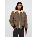 Wool-Blend Houndstooth Bomber Jacket