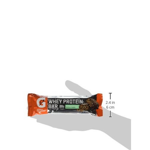  Gatorade Whey Protein Bars, Cookies & Creme, 2.8 oz bars (Pack of 12, 20g of protein per bar)