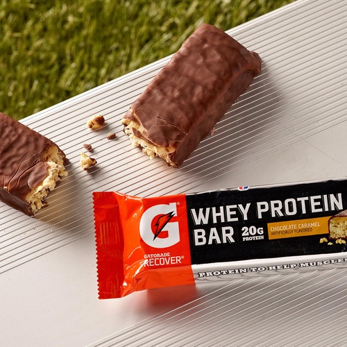  Gatorade Whey Protein Bars, Cookies & Creme, 2.8 oz bars (Pack of 12, 20g of protein per bar)