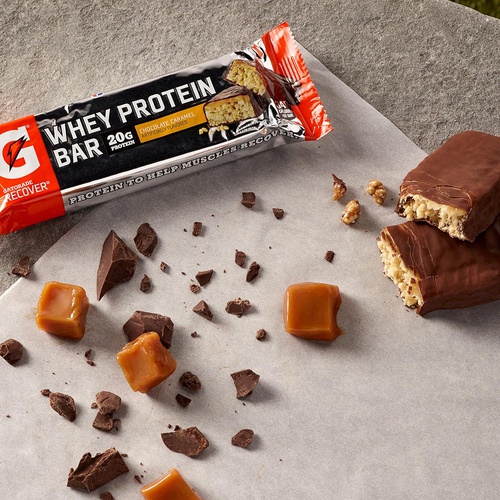  Gatorade Whey Protein Bars, Cookies & Creme, 2.8 oz bars (Pack of 12, 20g of protein per bar)