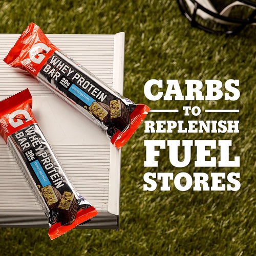  Gatorade Whey Protein Bars, Cookies & Creme, 2.8 oz bars (Pack of 12, 20g of protein per bar)