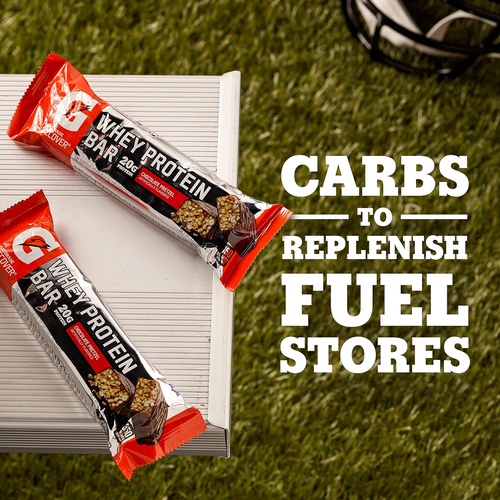  Gatorade Whey Protein Bars, Cookies & Creme, 2.8 oz bars (Pack of 12, 20g of protein per bar)