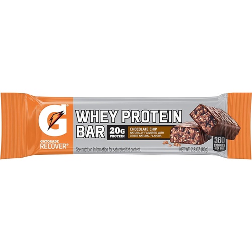  Gatorade Whey Protein Bars, Chocolate Pretzel, 2.8 oz bars (Pack of 12, 20g of protein per bar)