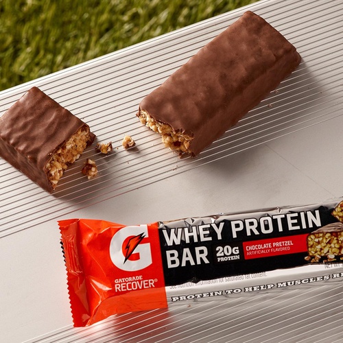  Gatorade Whey Protein Recover Bars, Peanut Butter Chocolate, 2.8 ounce bars (12 Count)