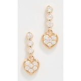 Gemma 14k Diamond Dangling Heart Earrings