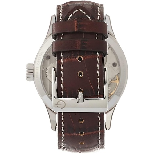  Gevril Mens Stainless Steel Swiss Mechanical Watch with Italian Leather Strap, Brown, 20 (Model: 462002-L2)