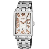 Gevril Avenue of Americas Mens Swiss Automatic Rectangle Stainless Steel Bracelet Watch, (Model: 5060B)
