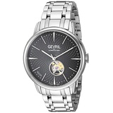 Gevril Mens Mulberry Swiss Automatic Watch with Stainless Steel Strap, Silver, 18 (Model: 9600B)