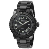 Gevril Mens Seacloud Automatic Self Winder Watch with Stainless Steel Strap, Black, 22 (Model: 3122B)