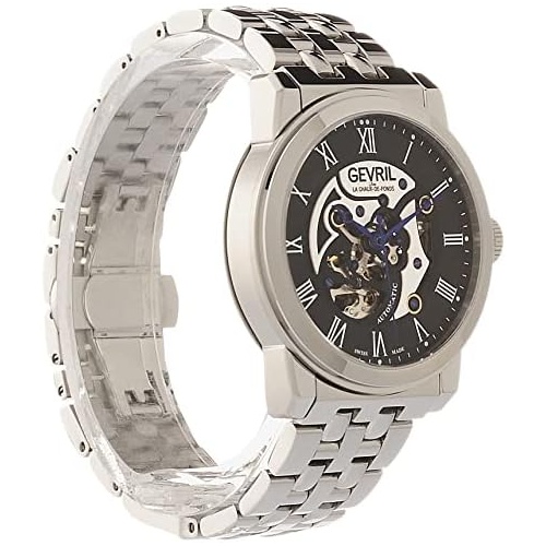  Gevril Men Vanderbilt Automatic Watch with Stainless Steel Strap, Silver, 22 (Model: 2691S)