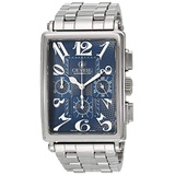 Gevril Mens Avenue of Americas Swiss Automatic Watch with Stainless Steel Strap, Blue, 24 (Model: 5014B)
