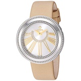 Gevril Womens Fifth Avenue Stainless Steel Swiss Quartz Watch with Satin Strap, Gold, 18 (Model: 3246.1)
