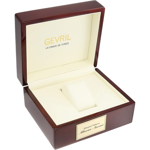  Gevril Womens Fifth Avenue Stainless Steel Swiss Quartz Watch with Satin Strap, Brown, 18 (Model: 3246.2)