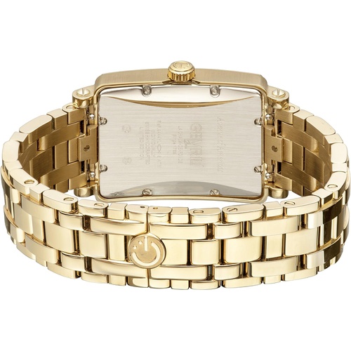 Gevril Womans Ave Of Americas Mezzo Quartz and Stainless Steel Gold-Toned Watch