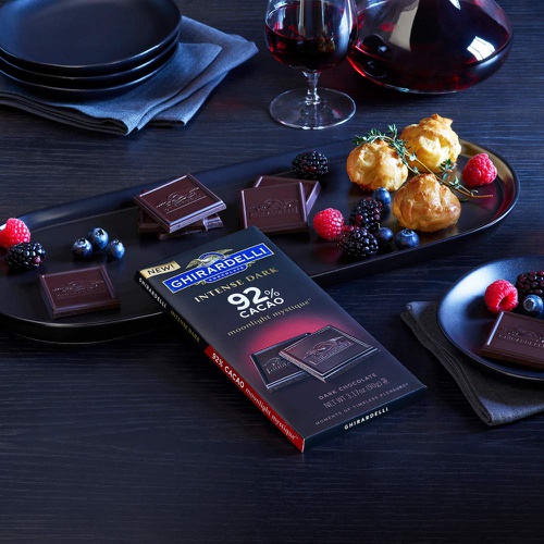  Ghirardelli Intense Dark Chocolate Bar - 92% Cacao  Dark chocolate with fruit-forward and earthy notes  12 bars