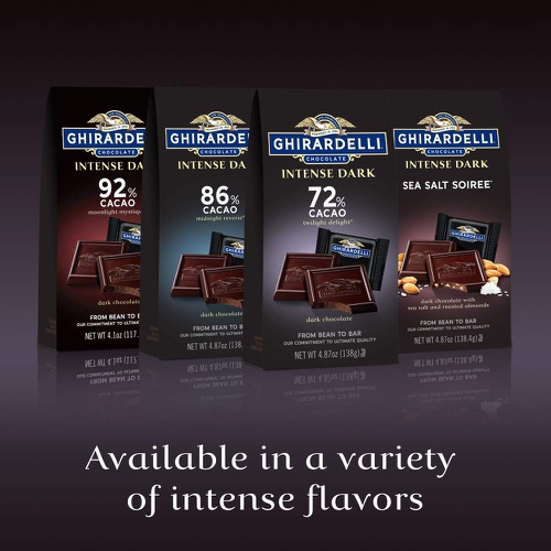  Ghirardelli Intense Dark Chocolate Squares, 92% Cacao Moonlight Mystique, 24.6 Oz (Pack of 6)