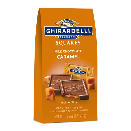  Ghirardelli Milk & Caramel Filled Squares Bag, 5.32 Ounce (Pack of 6)