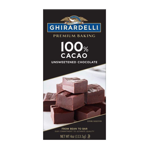  Ghirardelli Premium Baking Bar 100% Cacao Unsweetened Chocolate, 4 Oz, Pack of 12