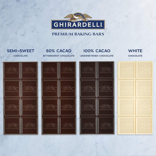  Ghirardelli Premium Baking Bar 100% Cacao Unsweetened Chocolate, 4 Oz, Pack of 12