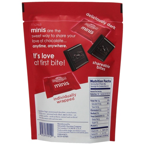  Ghirardelli Minis Pouch, Dark Chocolate, 4.4 oz.