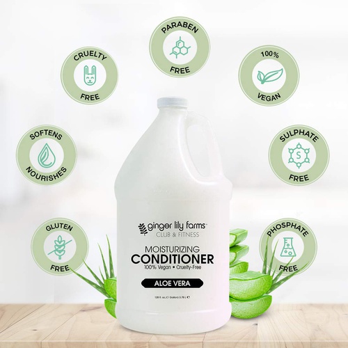  Ginger Lily Farms Club & Fitness Moisturizing Conditioner, Aloe Vera, 128 Fl Oz