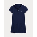 Nautical Stretch Mesh Polo Dress