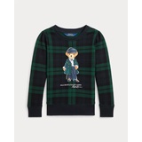 Plaid Polo Bear Fleece Sweatshirt