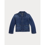 Logo Cotton Denim Boxy Jacket