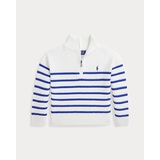 Striped Cotton Quarter-Zip Sweater