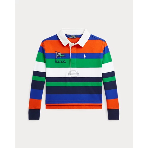 폴로 랄프로렌 Striped Cotton Jersey Boxy Rugby Shirt