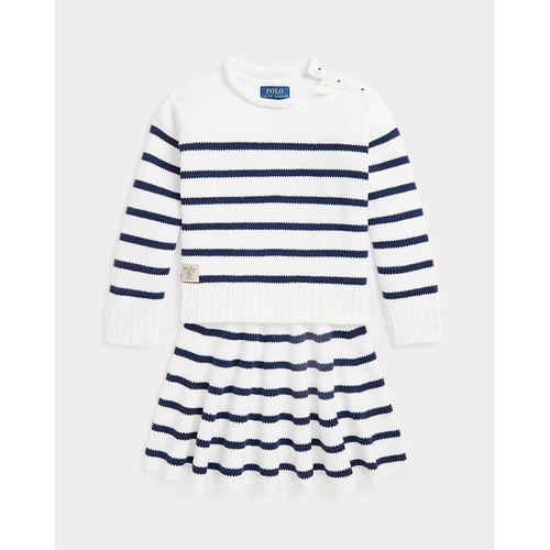 폴로 랄프로렌 Striped Cotton Sweater & Skirt Set