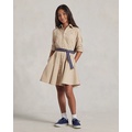 Belted Cotton Chino Shirtdress