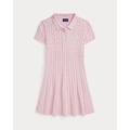 Cable-Knit Cotton Polo Sweater Dress