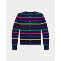 Striped Mini-Cable Cotton Cardigan