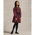 Plaid Smocked Cotton Jersey Dress