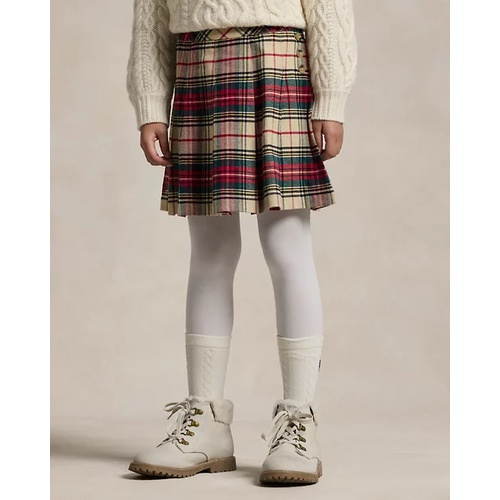 폴로 랄프로렌 Plaid Pleated Cotton Twill Skirt