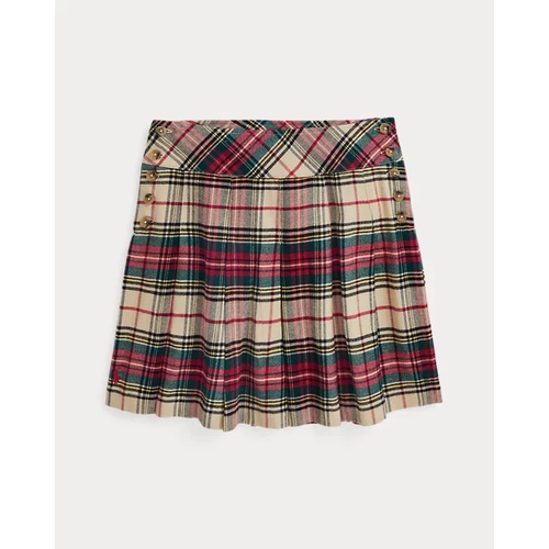 폴로 랄프로렌 Plaid Pleated Cotton Twill Skirt