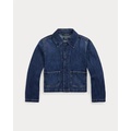 Logo Cotton Denim Boxy Jacket