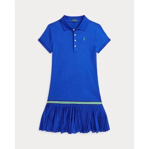 폴로 랄프로렌 Pleated Stretch Mesh Polo Dress