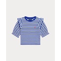 Striped Ruffled Cotton-Modal Top