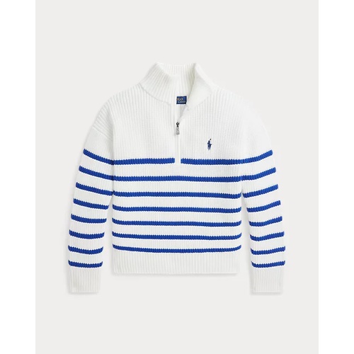 폴로 랄프로렌 Striped Cotton Quarter-Zip Sweater