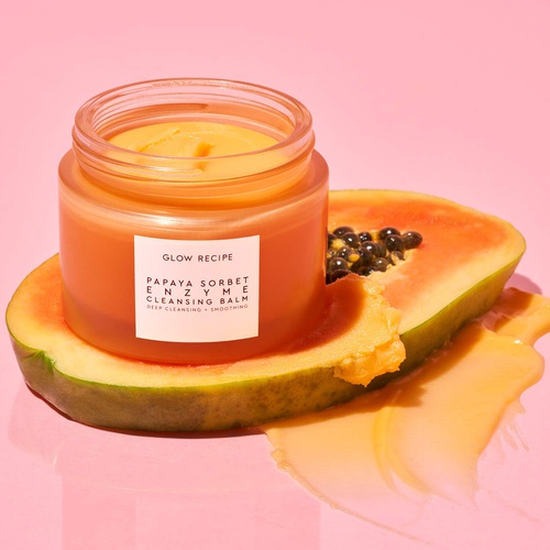  Glow Recipe Papaya Cleansing Balm - Exfoliating Balm + Makeup Remover with Papaya Seed Oil + Blueberry Extract for Clean, Soft, Glowing Skin (100ml / 3.4 fl oz)