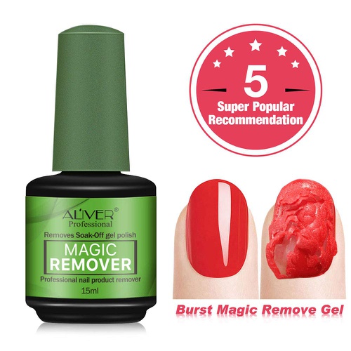  God Blomster Magic Nail Polish Remover (2 Pack ), Professional Gel Nail Polish Remover -Remove Gel Nail Polish Within 3-5 Minutes, Easily and Quickly Remove - 15ML