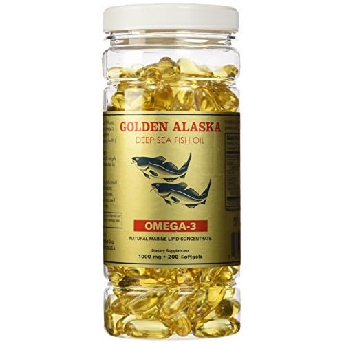  Golden Alaska Deep Sea Fish Oil Omega-3, 1000 Mg, 200 Capsules