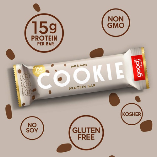  good! Snacks Vegan Chocolate Peanut Butter Protein Bar | Gluten-Free, Plant Based, Low Sugar, Kosher, Soy Free, Non GMO | 15g Protein (12 Bars)