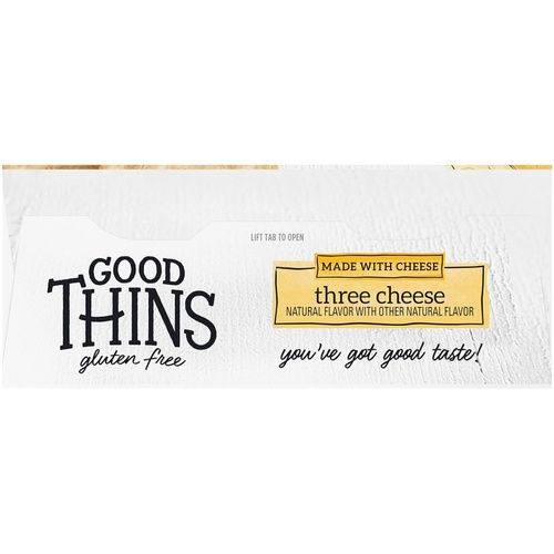  Good Thins Three Cheese Rice & Cheese Snacks Gluten Free Crackers, 6 - 3.5 oz Boxes