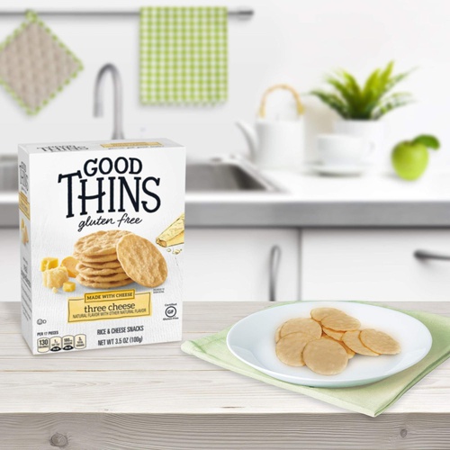  Good Thins Three Cheese Rice & Cheese Snacks Gluten Free Crackers, 6 - 3.5 oz Boxes