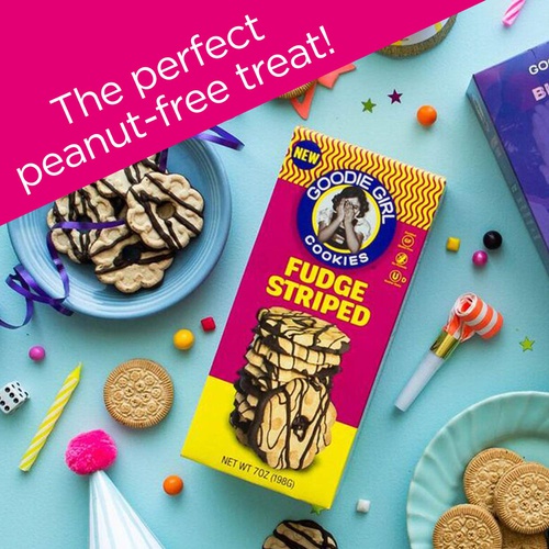  Goodie Girl Cookies, Fudge Striped | Gluten Free | Peanut Free | Kosher | 7oz Boxes, Pack of 3