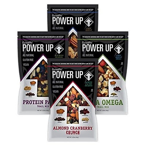  Gourmet Nut Power Up Trail Mix Variety Pack (8 individual snack bags) Protein Packed, Antioxidant Mix, Almond Cranberry Crunch, Mega Omega